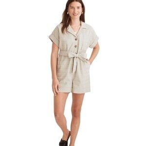 Madewell Seersucker Camp Romper Size XXS